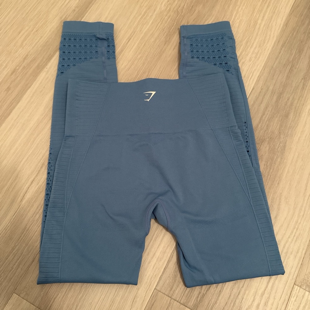Gymshark Blue Leggings with Mesh Detail - Picture 4 of 4